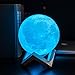 Moon Light - 3D Print LED 16 Colors RGB Moon Lapm - Moon Shade - Night Light with Remote & Touch Control with USB Charging - Moon Decor - Lunar Night Light with Wooden Mount - Moon Gift 5.9 in