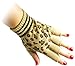 JTC Belt Unisex Half Finger Stretchy Fingerless Gloves One Size Fits Most Cheetah Beige