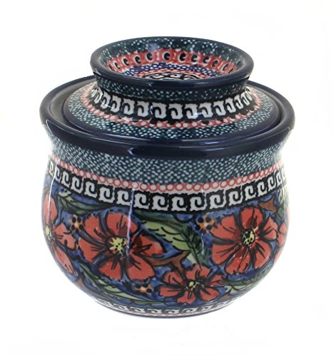 Click Here to See More Images Polish Pottery Jungle Flower French Butter Dish