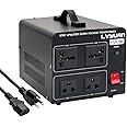 LVYUAN Voltage Converter Transformer 1500 Watt Step Up/Down Convert from 110V-120V to 220V-240Vt and from 220V-240V to 110V-120V with 2 US outlets, 2 Universal outlets, Resettable Circuit Breaker