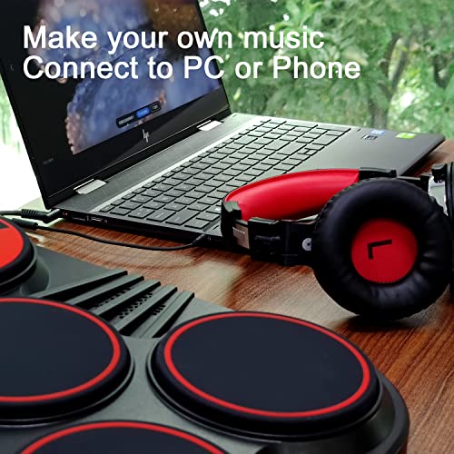 iWORD Electronic Drum Set, Tabletop Electric Drum Kit, 7 Pad Portable