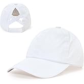 Girls Criss Cross Ponytail Baseball Cap Adjustable Ponycap Quick Dry Toddler Trucker Hat Girls Hats for Kids Ages 4-8
