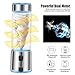 Portable blender glass, USB rechargeable 5200mAh personal blender 15 oz, with 2 bottle caps (with travel) Set 2