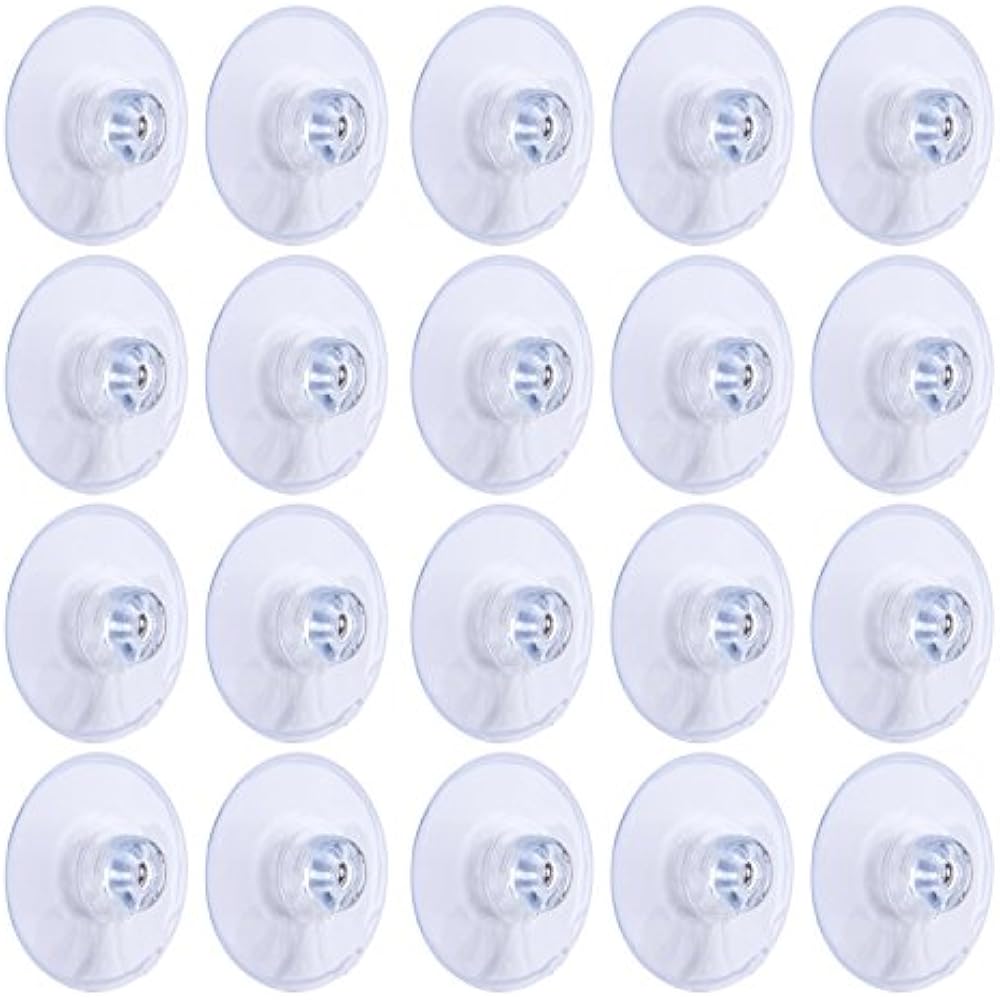 45mm Large Suction Cup Plastic Sucker Pads Without Hooks, Clear, 20