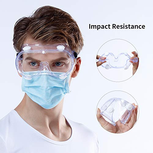 WSGG Medical Safety Goggles Fit Over Glasses for Men and Women, FDA