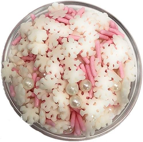 Ultimate Baker Snowflake Edible Sprinkles for Cake Decorating and Cupcakes, Decorative Snowflakes in Glass Gift Bottle (Spring Flurries, 3oz Bottle)