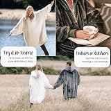 trekki The Big Softy Blanket Hoodie Dark Grey Oversized Sherpa Fleece view 5