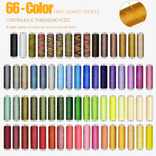 Premium Sewing Kit, 66 Colors Sewing Set for Adults, 305 Pieces Professional Sewing Accessories with Needles, Thread, Scissors, Buttons and a Lot, Suitable for Beginners, Travel, Home, School, Emergency