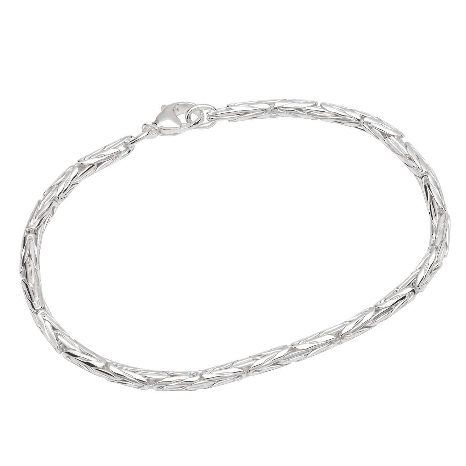 NKlaus bracelet 925 sterling silver 19cm king chain oval pressed ladies bangle chain 12660