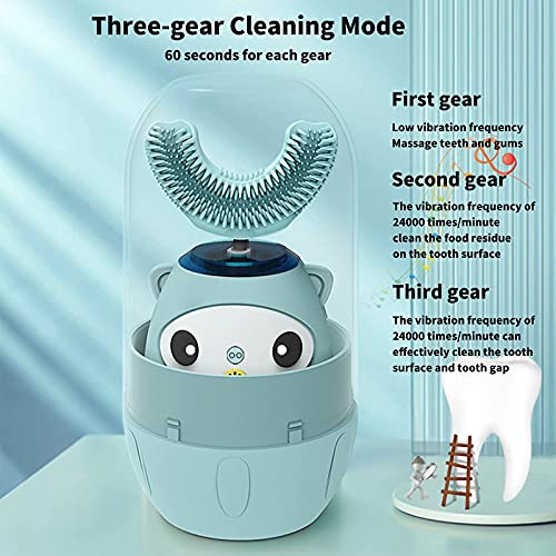 CATLION Kids Electric Toothbrush,Children\'s Ultrasonic Toothbrushes,U Type Sonic Brushes,360 Whitening and Cleaning Teeth,Ipx8 Waterproof,3 Gear Mode,Voice Broadcast,Mouthwash Cup (Pink, 2-7 Year)