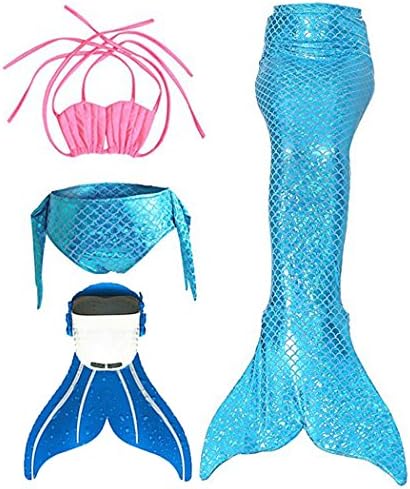 Speedcarbon11 Bikini Swimsuit Mermaid Tail Little Girl's With Monofin Swimmable Bathing Suit