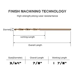 Owl Tools 3/64" Inch Cobalt Drill Bits - 13 Pack of