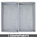 mDesign Soft Fabric Dresser Drawer and Closet Storage Organizer Bin for Child/Kids Room, Nursery, Playroom - Divided 2 Section Tray - Textured Print, 2 Pack - Gray
