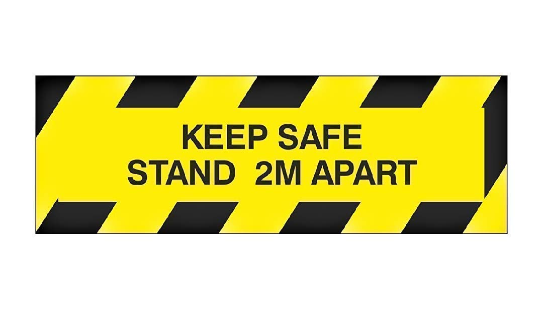 Heavy-Duty - Covid Signs For Business - Social Distancing Floor Stickers Square Safety Sign - Sticker with Strong Adhesive Keep Your Distance 2m Apart 10cm by 30 cm