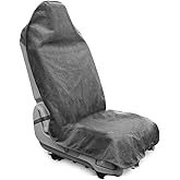 Waterproof Sweating Car Seat Cover for Post Gym Workout, Running, Swimming, Beach and Hiking, Universal Fit Non-Slip Towel Bucket Seat Protector for Cars SUV Trucks, Machine Washable (Grey)