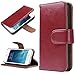 iPhone 5S Case, Pandamimi ULAK Leather Credit Card Holder Flip Stand Pouch Case Cover Wallet for Apple iPhone 5S 5 5G with Screen Protector and Stylus(Wine Red)