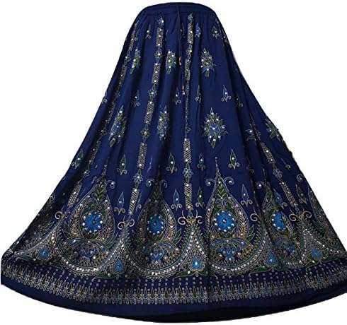 Ladies Boho Hippie Gypsy Indian Sequin Party Casual Summer Sundress Belly Dance Skirt 8 10 12 14