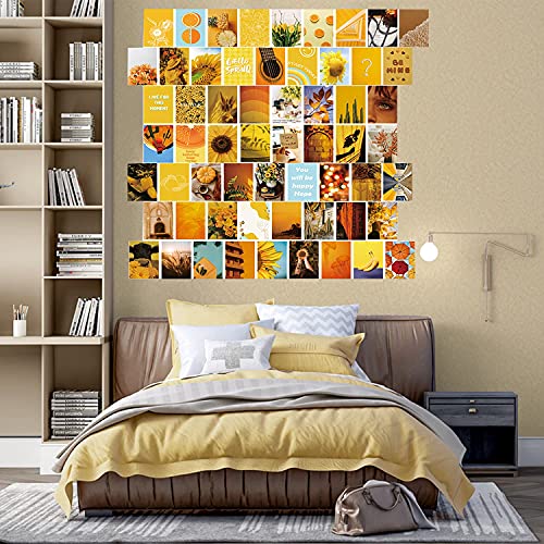 fantasy casa Yellow Collage Kit for Wall Aesthetic decor, 60 Set 4x6 inch Images, Room Decor for Teen Girls, Posters For Room Aesthetic, Wall Collage Kit Aesthetic Pictures, cool room decor aesthetic, Posters Aesthetic, Collage Kit