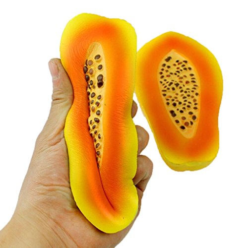 Alonea Fun Squeeze Toys, Squishy Slow Rising Squeeze Toy Gift Squishy Toys (Papaya Yellow)