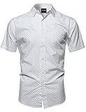 Youstar Men's Classic Patterned Short Sleeve Button Down Shirt