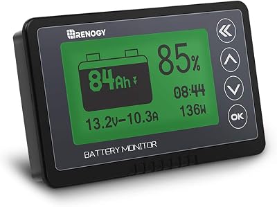 Renogy 500A Battery Monitor with Alarm Capacity and Voltage Indicator