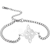 TEAMER Adjustable Witches Knot Bracelet Stainless Steel Witchcraft Celtic Knot Wiccan Symbol Bracelet Amulet Vintage Jewelry for Women