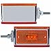 All Star Truck Parts 2pc Amber/Red 39 LED Double Face Stud Mount Pedestal Fender Stop Turn Tail Light for Heavy Truck Trailer Peterbilt Freightliner Kenworth Mack Western Star Left & Right Side Lights