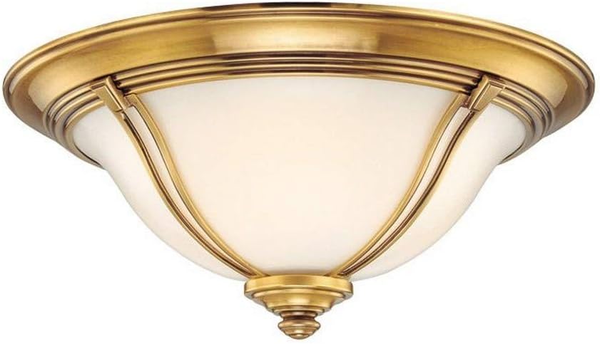 Hudson Valley Lighting 5411-FB Carrollton - One Light Flush Mount, Flemish Brass Finish with Opal/Glossy