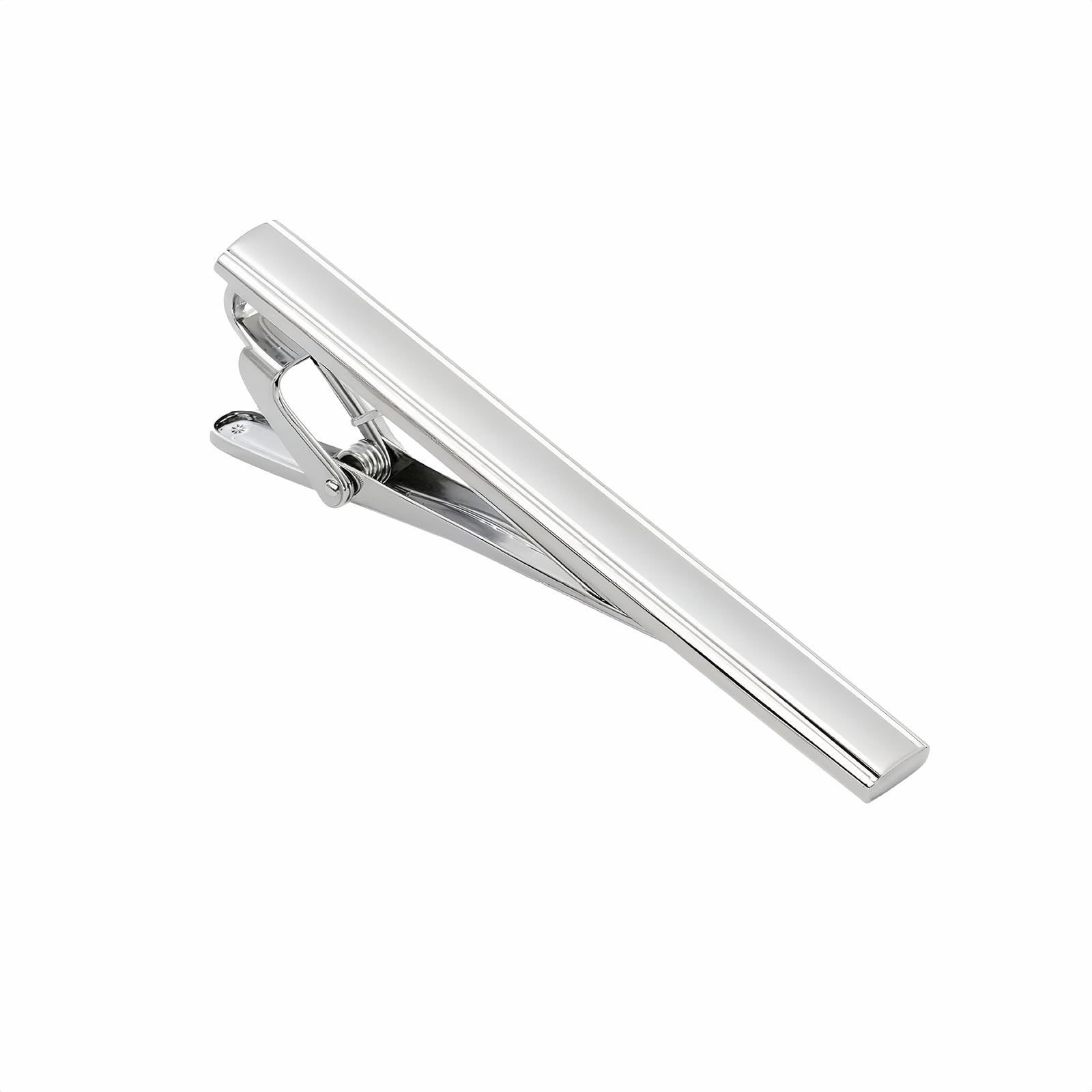 Men Metal Silver Tone Simple Necktie Tie Bar Clasp Clip (Sliver)