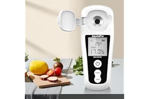 AquilaPro Digital Brix Refractometer with LCD, for Fruit Juice and Coffee, with Auto Temperature Compensation, 0-55% Range, ±0.2% Accuracy, Rechargeable Brix Meter for Liquid Sugar Content