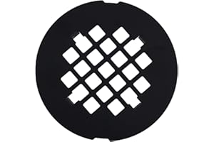 Snap-in Shower Drain Cover, 10.8cm/4.25in OD Stainless Steel Black Round Shower Drain Strainer Grid for Bathroom