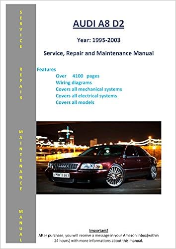 Audi A8 D2 From 1995 03 Service Repair Maintenance Manual Softauto Manuals Amazon Com Books