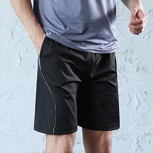 BUYJYA Men's Active Athletic Shorts 5 Pack for Workouts Basketball Football Badminton Exercise Training Running (5pcs, L)