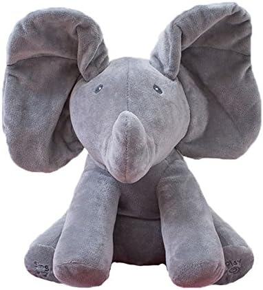 30cm Seek and Hide Plush Elephant Toys Electric Play Music Appease Baby Toy Kids Gift