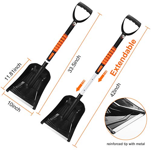 MATCC Car Snow Brush Removal Kit 45'' Extendable Snow Brush with