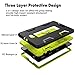 XIQI Compatible with Samsung Galaxy Tab A 10.1 Case, Three Layer Hybrid Rugged Heavy Duty Anti-Slip Case Full Body Protection Cover for Tab A 10 inch(SM-T580),Black/Lemony Green
