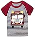Sladatona Little Boys Short Sleeve Fire Truck Tee Cotton Toddler/Infant Kids Casual T-Shirt 3t
