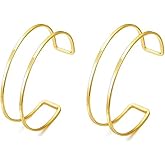 KONPJE Arm Cuff Bracelet for Women Gold Arm Cuff Upper Arm Layered Cuff Bangle Bracelet Minimalist Armband Stackable Jewelry for Summer Beach