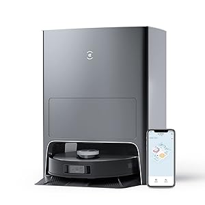 ECOVACS DEEBOT X1 OMNI, Robot aspirapolvere con funzione lavaggio, stazione di pulizia multifunzionale, autopulizia automatica, rilevamento ostacoli 3D, assistente vocale Yiko