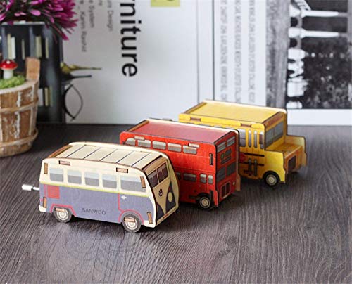 SHANYYH Music Box Wooden Vehicle Wooden Music Box Car Model Manual Music Bell Toy Children's Gift Table Decoration Music - Thumbnail 5