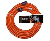 ProStar 10 Gauge SJTW 3 Conductor 50 Foot Extension Cord With Lighted Ends - Orange