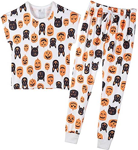 VENTELAN Summer Pajamas for Women 2 Piece Cute Cat Sleepwear Pajama Sleep Set