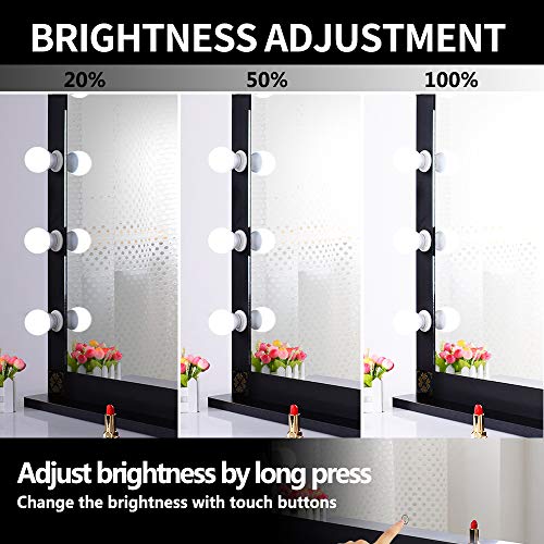 Nitin Hollywood Lighted Vanity Mirror, Tabletop Makeup Mirror with 12