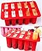 Frozen Popsicle Mold - 10 Cavities Food Grade Silicone Popsicle Molds + 62 Popsicle Sticks + 50 Popsicle Bags + Silicone Funnel + Cleaning Brush - BPA Free (Red)