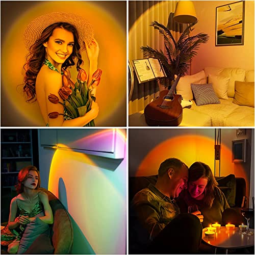 Redare Smart Sunset Lamp,Sunset Lamp projector 360 Degree Rotation,APP and Remote Control Multicolor Changing LED Sunset Lights,Upgraded Sunlight Lamp Synchronized with Music, Holidays Gift for Women