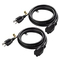Cable Matters (2-Pack) Heavy Duty AC Power Extension Cord in 10 Feet (NEMA 5-15P to NEMA 5-15R)