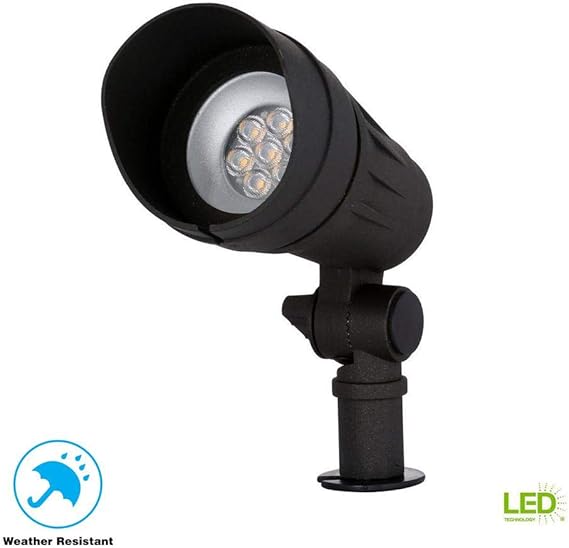 Hampton Bay Low Voltage Black Outdoor LED Spot Light IWH2301LL