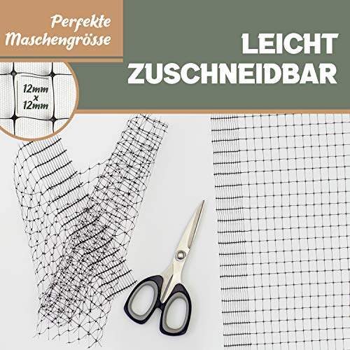 Teichnetz, Gartennetz, Vogelschutz-Netz, Pool Netz, Obstbaumnetz, Vogelabwehr-Netz, Laubnetz, Witterungs- & UV-beständig, robust, 15x Erdhaken & 15x Kabelbinder (4 x 5m) – Bild 7