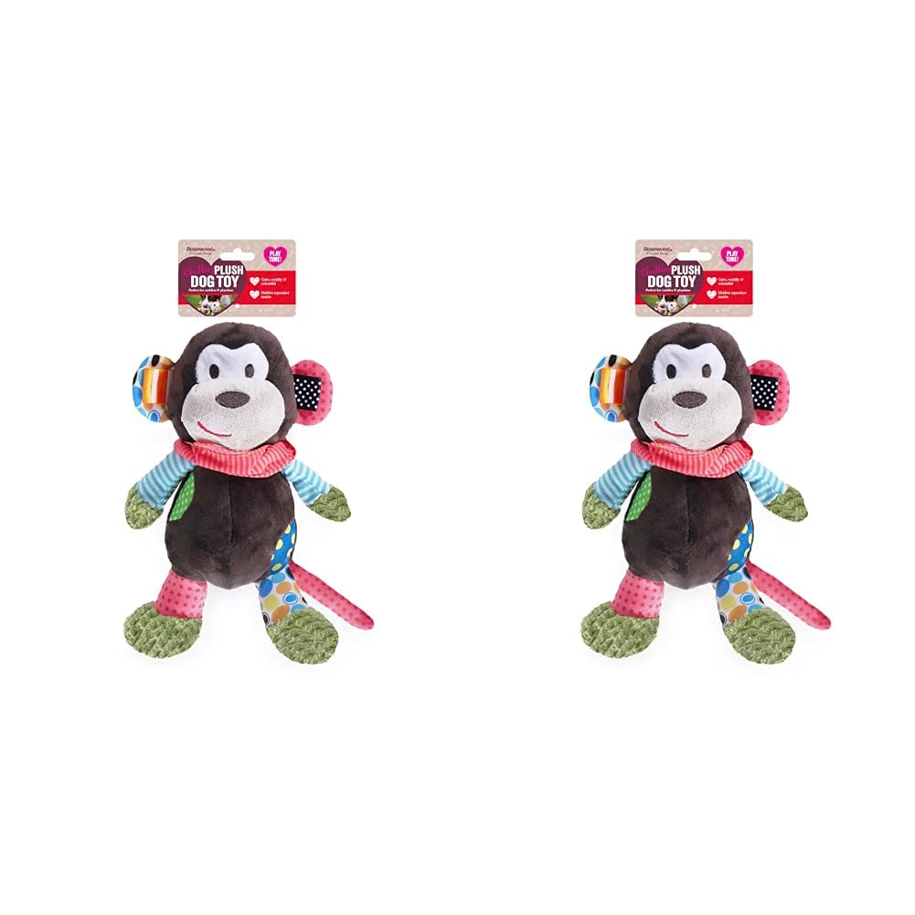 Rosewood Mitchell Monkey Dog Toy (Pack of 2)
