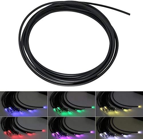 Kingmaled High-brightness PMMA Black Skin Side Glow Fiber Optic Cable for Fibre optical Star Ceiling Led Light Kit-100M/Roll * Inner dia. 2mm(0.08in)